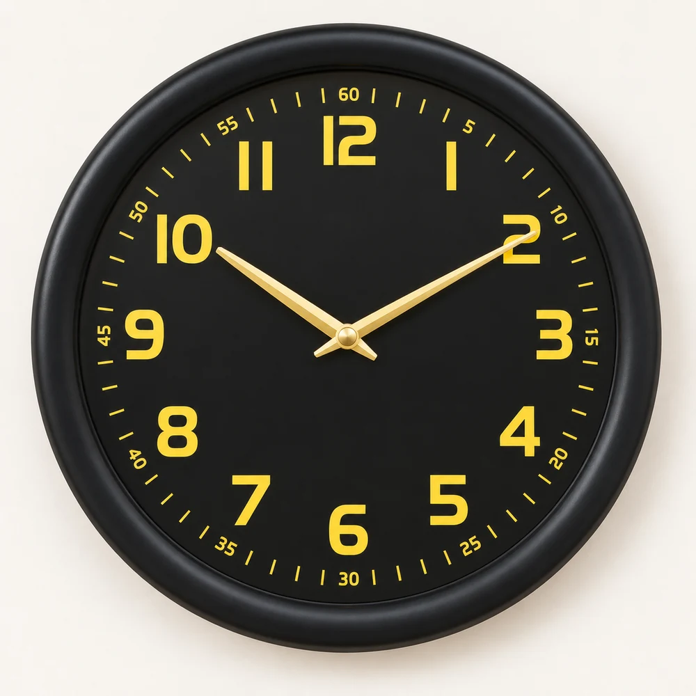 Black & Gold Dial Wall Clock